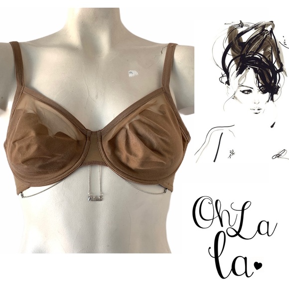 Aubade scalloped sheer chain adorned bra 32